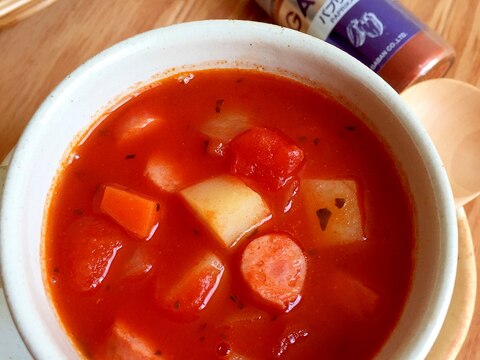 ゴロゴロ野菜の真っ赤なトマトスープ♪